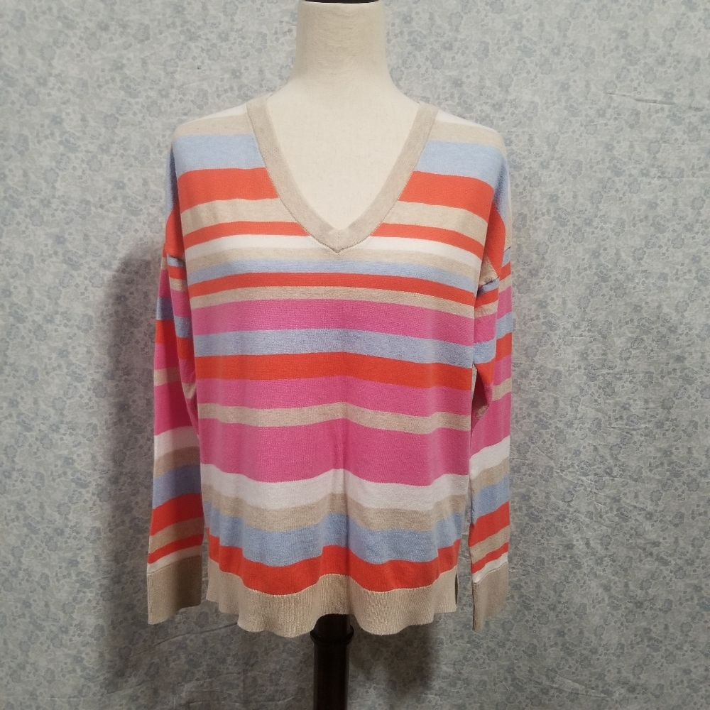 Gap stripedcolor V-neck sweater